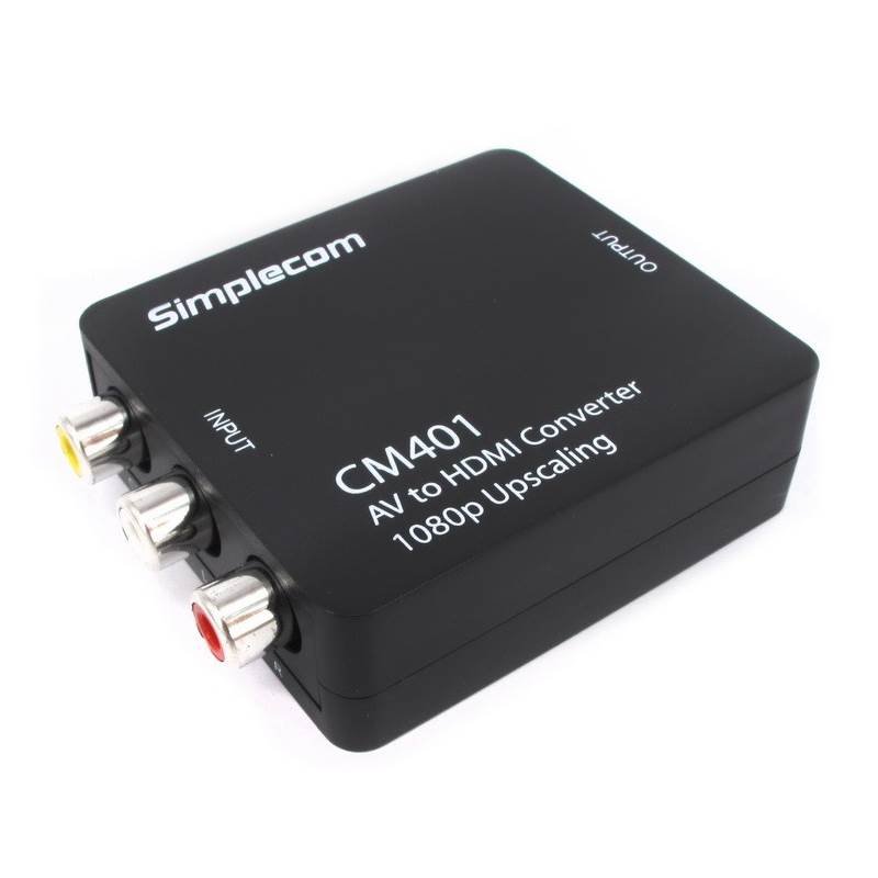 Simplecom CM401 Composite AV CVBS 3RCA to HDMI Video Converter