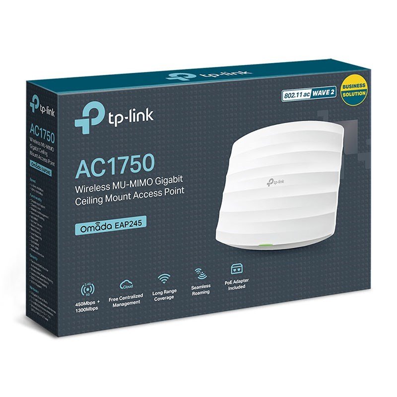 TP-Link EAP245 AC1750 Wireless Dual Band Gigabit Ceiling Access Point With PoE