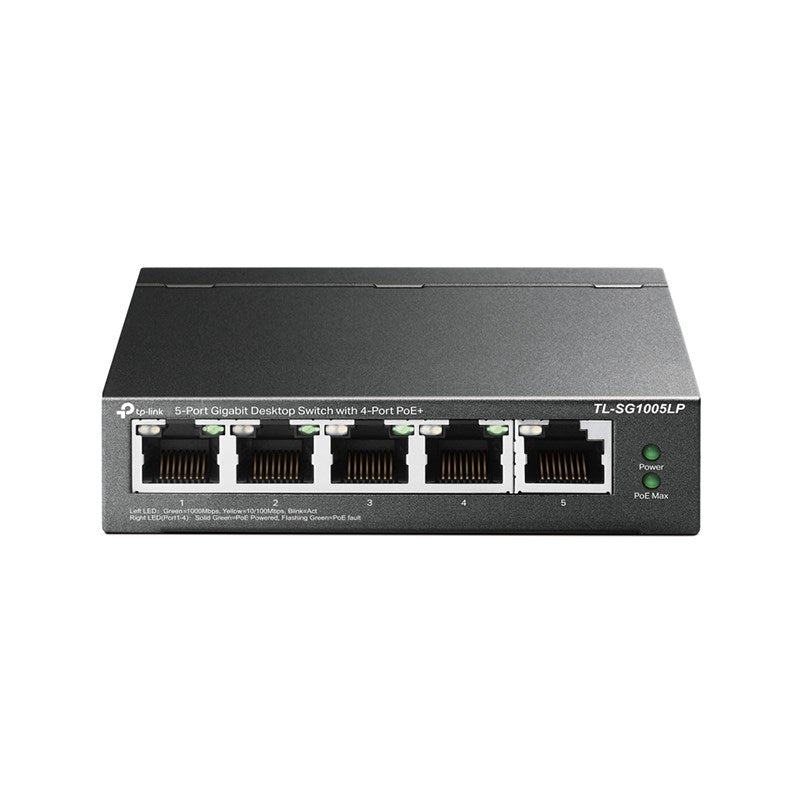 TP-Link TL-SG1005LP 5-Port 10/100/1000 Mbps Desktop Switch with 4-Port PoE+